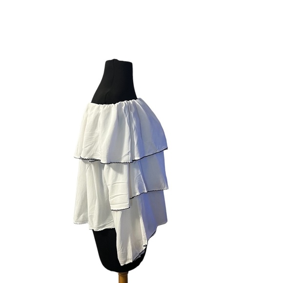 Forever 21 Tiered- Off The Shoulder Blouse, White, Size Small - Picture 4 of 6